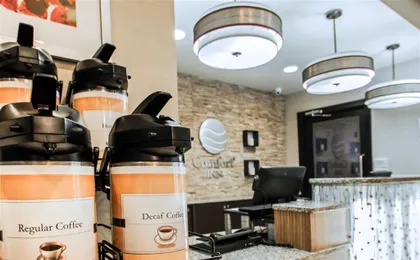 Enjoy coffee in the lobby