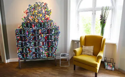 Armchair, art and safe
