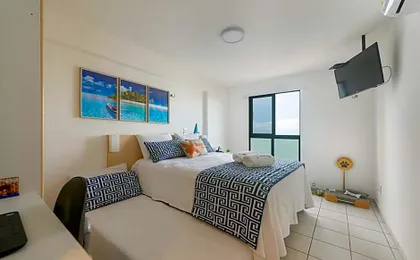 Vista Mar da PRAIA de PONTANEGRA 2 quartos Wifi 55 MB capacidade para até 6 pessoas e PET friendly