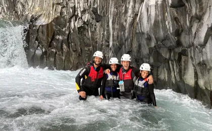 Body rafting along Alcantara River
