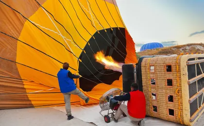Hot air balloon flight over Cappadocia