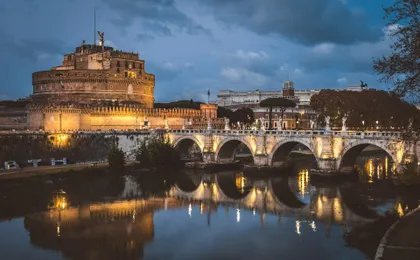 Rome at sunset is magic on two wheels