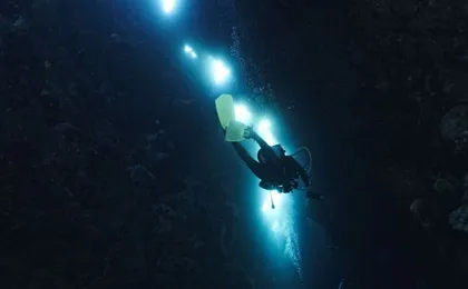Scuba Diving at Dusk in Unawatuna