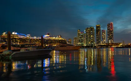 Miami night skyline cruise with premium open bar and views