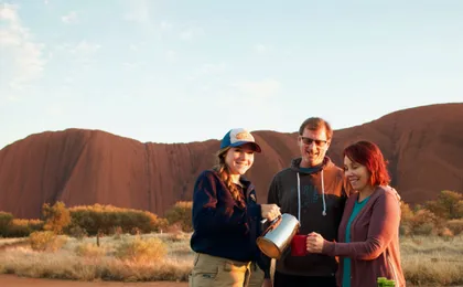 Uluru sunrise and self-balancing scooter