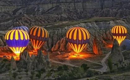 Hot air balloon flight over Cappadocia