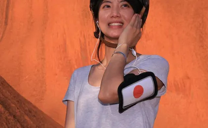 Uluru sunrise and self-balancing scooter