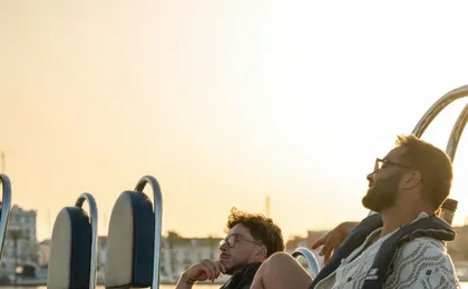 Boat tour on the Guadiana River at sunset