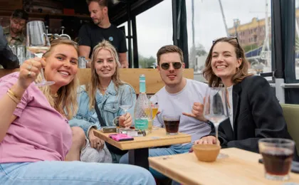 Floating terrace boat tour in Groningen