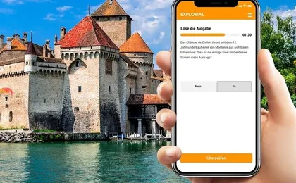 Montreux exploration walking tour with smartphone game