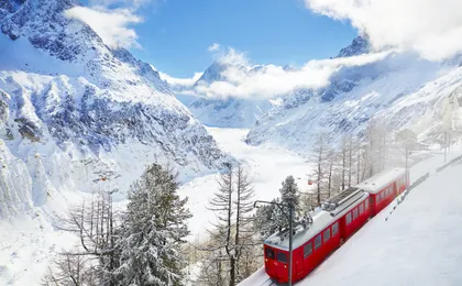 Geneva to Chamonix bus transfer with cable car and mountain train