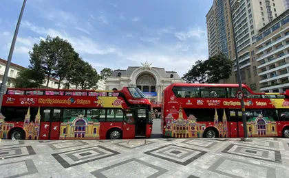 City Sightseeing hop-on hop-off bus tour of Saigon
