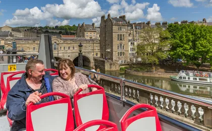 Hop-on hop-off City Sightseeing bus tour of Bath