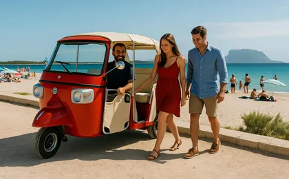 Tour of Olbia in Tuk-Tuk with a stop at Pittulongu beach