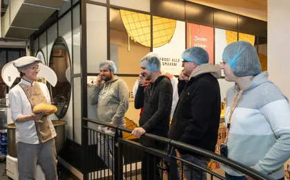 Kamphuisen syrup waffle factory entrance with syrup waffle tasting