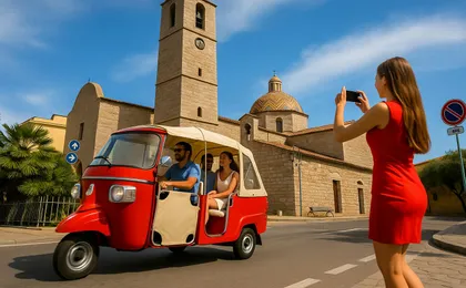 Tour of Olbia in Tuk-Tuk with a stop at Pittulongu beach