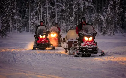 TUI snowmobile adventure by night