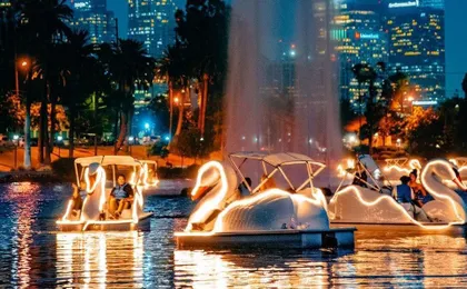 Swan boat rental in Echo Park Los Angeles