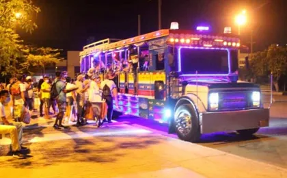 Santa Marta city night tour aboard a traditional Colombian Chiva
