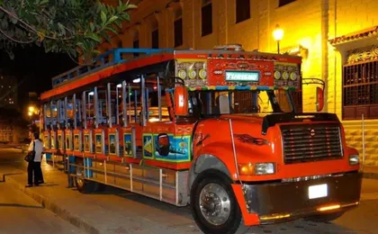 Santa Marta city night tour aboard a traditional Colombian Chiva