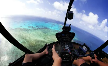 Great Barrier Reef cruise with scenic helicopter flight