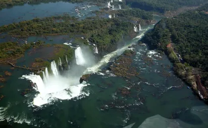 Iguassu falls panoramic helicopter flight