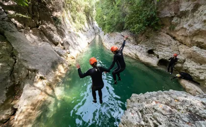 Family outdoor adventure experience in Aladdin's Canyon