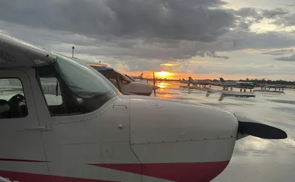 Miami night lights plane tour with champagne