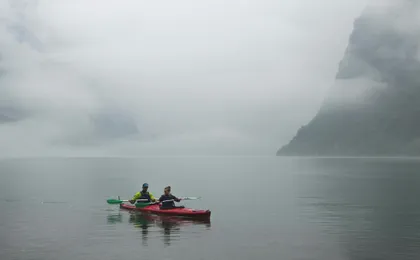 Guided sea kayak experience in the Nærøyfjord