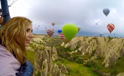Hot air balloon flight over Cappadocia