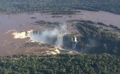 Iguassu falls panoramic helicopter flight