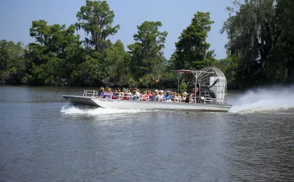 Airboat ride through the New Orleans wetlands
