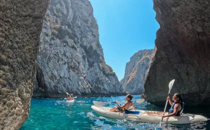 Capri kayak tour of caves and beaches