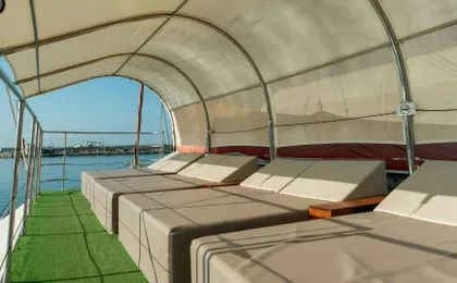 Cambrils catamaran cruise with Balinese bed and drink