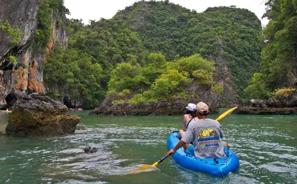 Full-day sea kayaking guided island tour from Khao Lak
