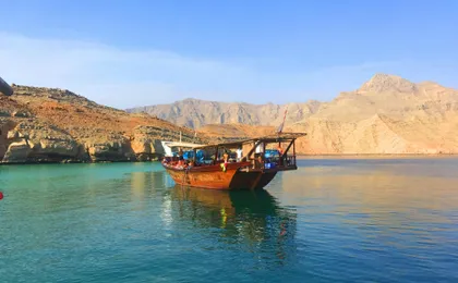Full-day Dhow cruise between the Musandam Fjords