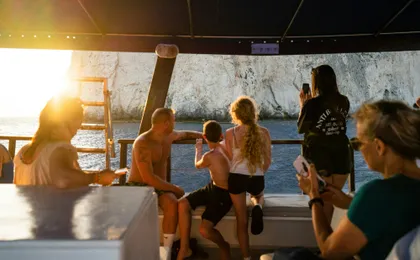 Zante sunset cruise on a traditional Greek boat