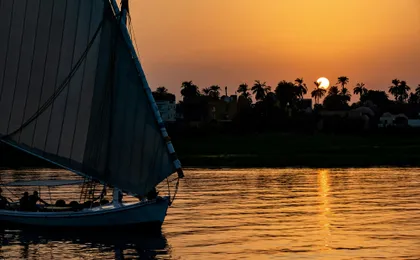 Sunset Cruise by Traditional Felucca with Luxor Temple by Night