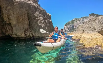 Capri kayak tour of caves and beaches