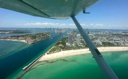 Miami private sunset airplane tour with champagne