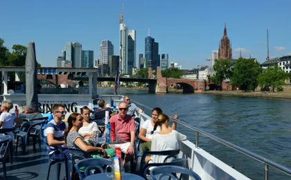 Panorama river boat cruise in Frankfurt