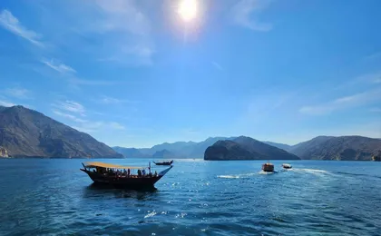 Full-day Dhow cruise between the Musandam Fjords
