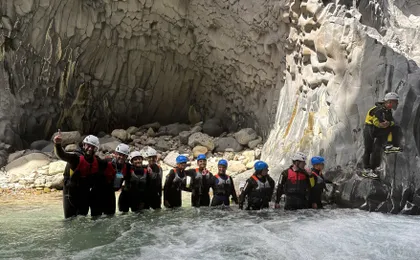 Body rafting along Alcantara River