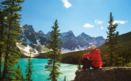 Moraine Lake Sunrise and Lake Louise from Canmore-Banff