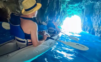 Capri kayak tour of caves and beaches